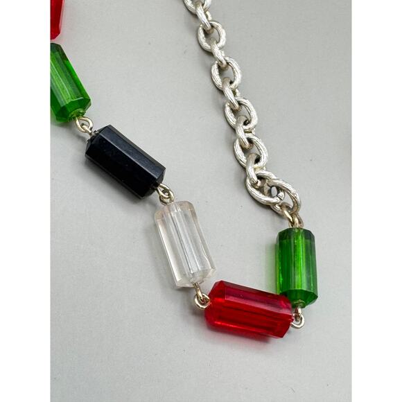 Vintage Sarah Coventry Retro Lucite Bead Silver Tone Necklace & Bracelet Set - Picture 3 of 11